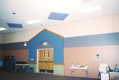 Sound panels were added to the Messiah Baptist church. 